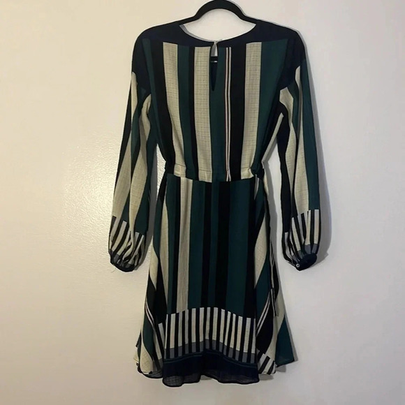 Sunday in Brooklyn | Leger striped green dress Women’s size S flowy semi-sheer - Picture 6 of 11